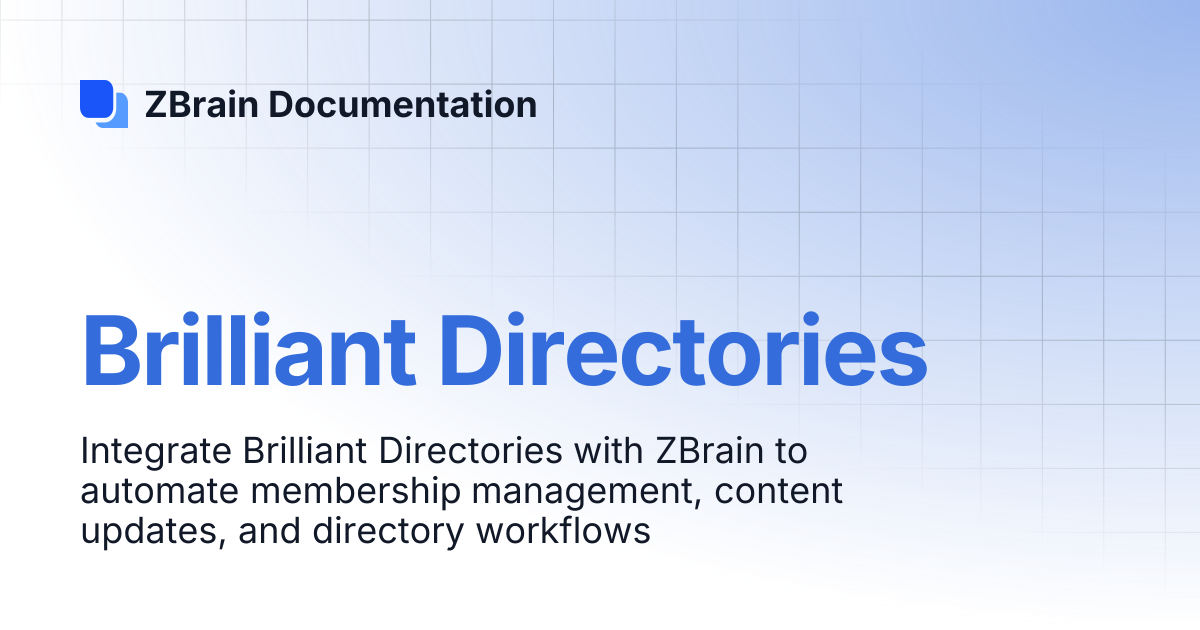 Brilliant Directories | ZBrain Documentation