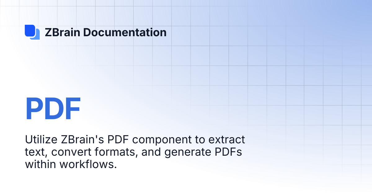 PDF | ZBrain Documentation