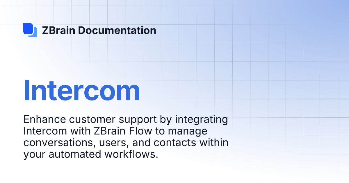 Intercom | ZBrain Documentation