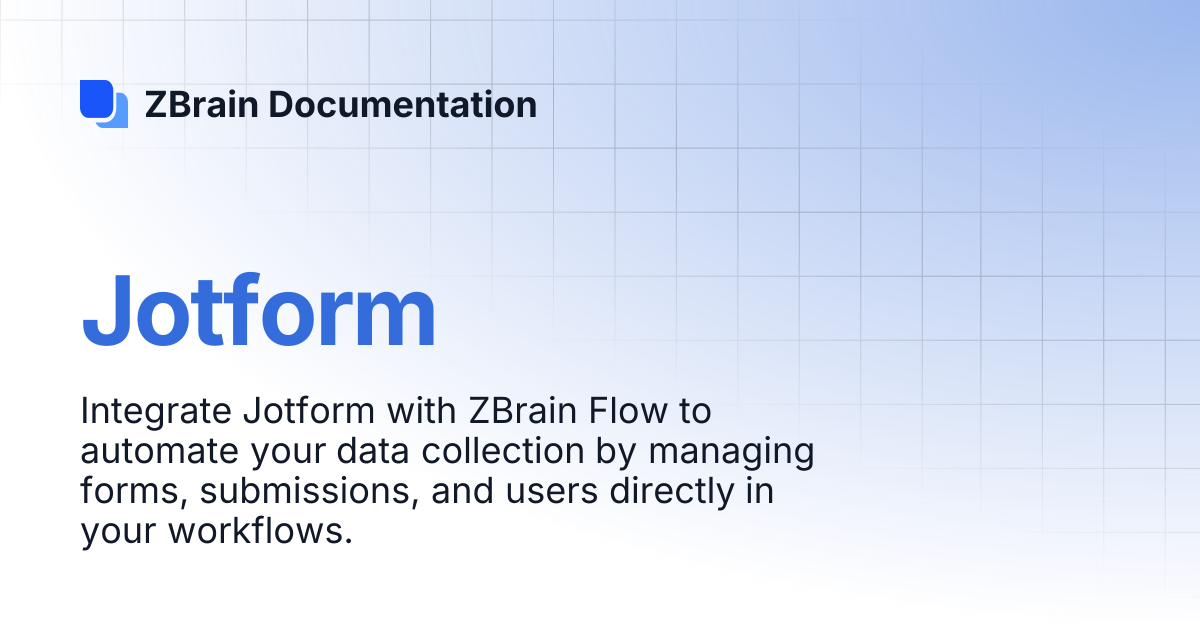 Jotform | ZBrain Documentation