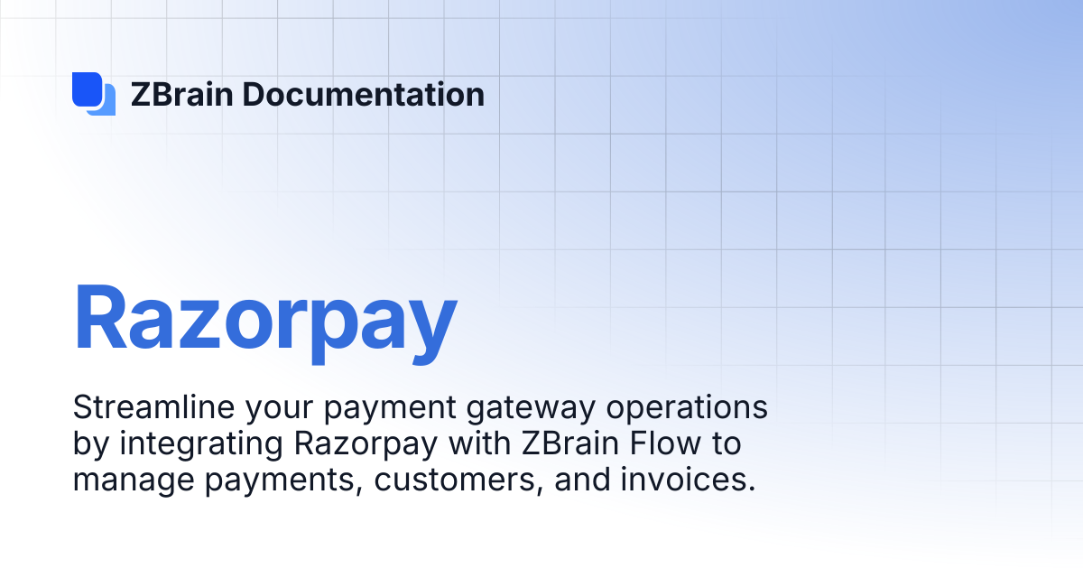 Razorpay | ZBrain Documentation